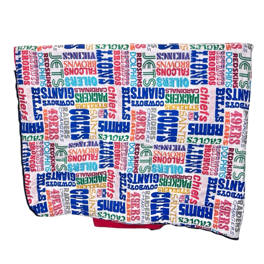 Vintage 1970s NFL Team Logos Print Quilted Sleeping Bag